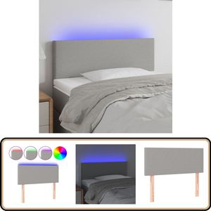 vidaXL Hoofdbord LED 100x78 cm - Lichtgrijs Hoofddekbed - Led Hoofdbord - Hoofdbord Grijs - Hoofdbord Met Led Verlichting - Comfortabele Hoofdsteunen