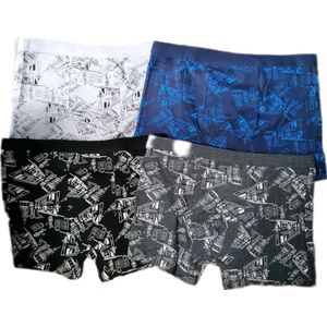 Boxershort - Heren - Set Van 4 - Print - 4 Kleuren - Maat M - Cadeau - Kerst