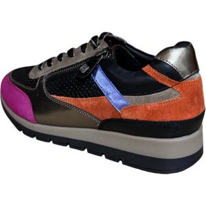 Helioform Combi Zwart fucsia, brons, blauw H sneaker (Maat - 8, Kleur - Zwart)