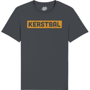 Kerstbal - Foute Kersttrui Kerstcadeau - Dames / Heren / Unisex Kleding - Grappige Kerst Outfit - Glitter Look - T-Shirt - Unisex - Mouse Grijs - Maat XXL