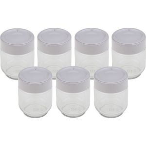 MOULINEX A14A03 - 7 potten glazen deksel wit met datum voor yogurta Yogurteo Yogurteo