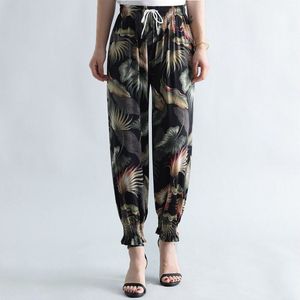 Dames broek - Broek - Lange Broek - Blad - One Size