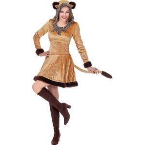 Widmann - Leeuw & Tijger & Luipaard & Panter Kostuum - Zacht Zwoel Luipaard Savanne - Vrouw - Bruin - Medium - Carnavalskleding - Verkleedkleding