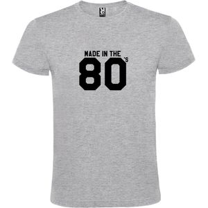 Grijs T shirt met print van "" Made in the 80's / gemaakt in de jaren 80 "" print Zwart size M