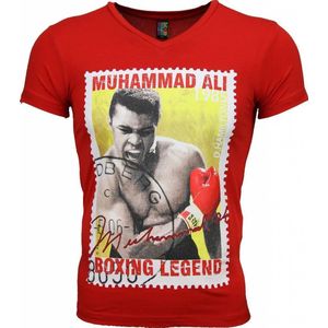 T-shirt - Muhammad Ali Zegel Print - Rood