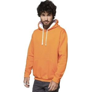 Oranje/witte sweater/trui hoodie voor heren - Holland feest kleding - Supporters/fan artikelen L (40/52)
