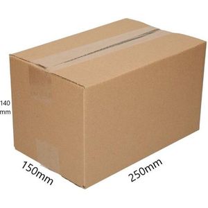 Kartonnen Verzenddoos Enkele Golf - 250 x 150 x 140 mm - Bruin (pak 25 stuks)