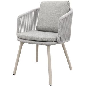 Ohio dining chair aluminium/rope - mokka