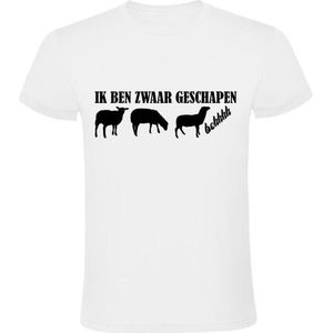 Ik ben zwaar geschapen Heren t-shirt | Schaap | dier | dierendag | gewicht | grappig | cadeau | Wit