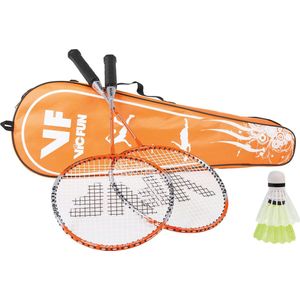 Victor VICfun oranje badmintonset 1.6 | 2 rackets shuttles en tas