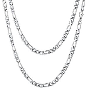 Fako Bijoux® - Schakelketting Figaro - Staal - Stainless Steel - RVS - Figaro Ketting - Figaro Ketting - 5mm - 55cm - Zilverkleurig