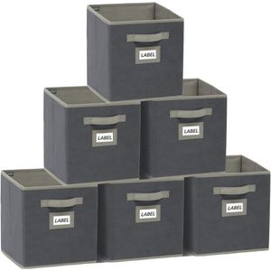 opbergdoos, pak van 6, opvouwbare doos, opbergdoos, organizerdoos, opvouwbare dozen 28 x 28 x 28 cm