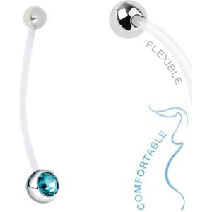 Fako Bijoux® - Zwangerschapspiercing - Kristal - Turquoise