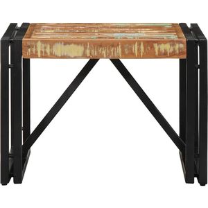 The Living Store Salontafel 50x50x35 cm massief gerecycled hout meerkleurig - Salontafel - Houten Salontafel - Vintage Salontafel - Industrieel Design - Multifunctionele Tafel
