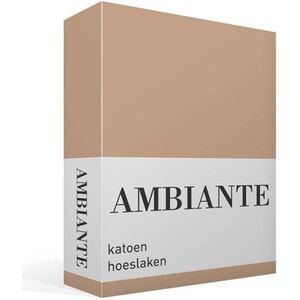 Ambiante Cotton Uni - Hoeslaken - Tweepersoons - 140x200 cm - Khaki