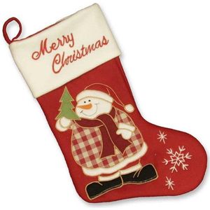 Unique Living | Jolly Christmas stocking rood snowman