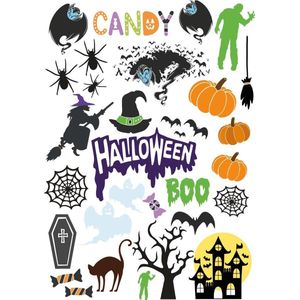 Halloween raamstickervel XL - decoratie halloween - raamsticker - Halloween - diverse kleuren
