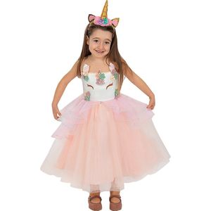 Funidelia | Eenhoorn prinses kostuum voor meisjes  Origineel & Grappig - Kostuum voor kinderen Accessoire verkleedkleding en rekwisieten voor Halloween, carnaval & feesten - Maat 97 - 104 cm - Roze