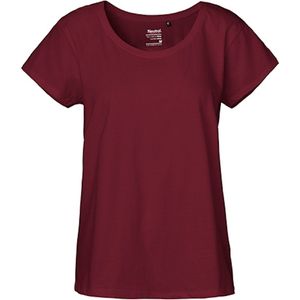 Ladies´ Loose Fit T-Shirt met ronde hals Bordeaux - XS