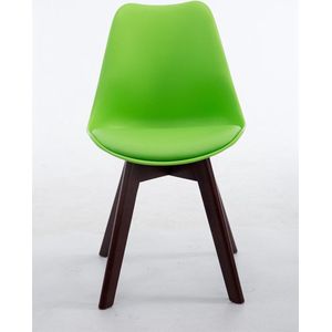 Leren vergaderstoel Debbi - Groen zwart - Zonder armleuning - Bezoekersstoel - Kantinestoel - Wachtkamerstoel - Eetkamerstoel - 47cm