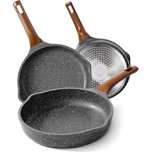 Inductie Anti-aanbakpan Set - Zwart Pannenset voor Perfecte Koken