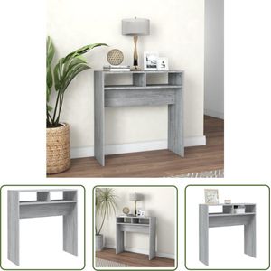 The Living Store Wandtafel 78x30x80 cm bewerkt hout grijs sonoma eikenkleurig - Consoletafel - Wandtafel - Houten Tafel - Grijze Tafel - Salontafel