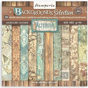 Stamperia - Alterego 8x8 Inch Paper Pack Maxi Backgrounds Selection (SBBS117)