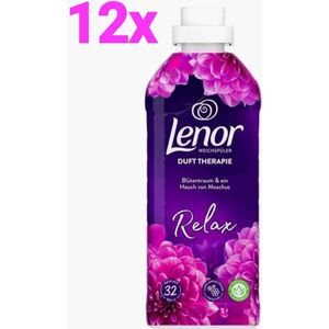 Lenor wasverzachter Bloemendroom & een vleugje muskus ( relax) 9600 ml (12x 800 ml) - 384 wasbeurten (12x 32 wasbeurten)