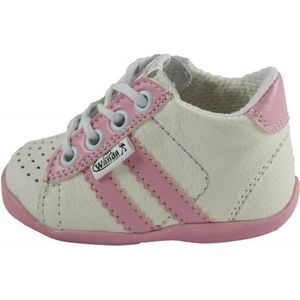 Leren schoenen -  wit/licht roze - meisje - eerste stapjes - babyschoenen - flexibel - sneakers - maat 20