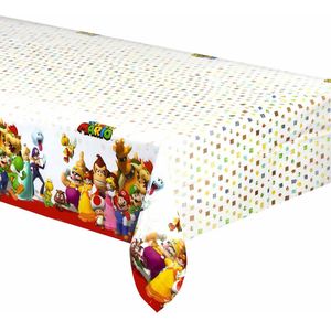 AMSCAN - Plastic Super Mario tafelkleed 120 x 180 cm - Decoratie > Tafelkleden, placemats en tafellopers