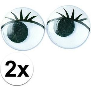 2x zakjes Wiebel oogjes met wimpers 15 mm