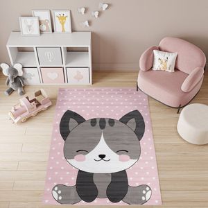 Tapiso Pinky Vloerkleed Dieren Kinderkamer Speeltapijt Kleed Maat- 120x170