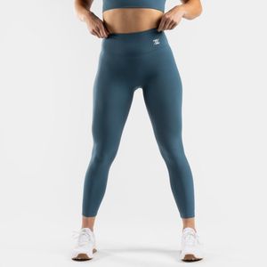ZEUZ Sport Legging Dames High Waist - Sportkleding & Sportlegging Squat Proof voor Fitness & Crossfit - Hardloopbroek, Yoga Broek - 70% Nylon & 30% Elastaan - Blauw - Maat XL