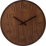 NeXtime - wandklok - 35 cm - Hout - Bruin - 'Wood Wood Medium'