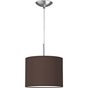 Home Sweet Home hanglamp Bling - verlichtingspendel Tube Deluxe inclusief lampenkap - lampenkap 25/25/19cm - pendel lengte 100 cm - geschikt voor E27 LED lamp - chocolade