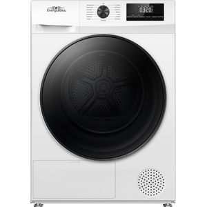 Everglades EVHP9055W Zeer Zuinige Warmtepompdroger - Helder Wit - 9KG - A+++ - Incl. Afvoerset - Trommelverlichting - 5 Jaar Garantie