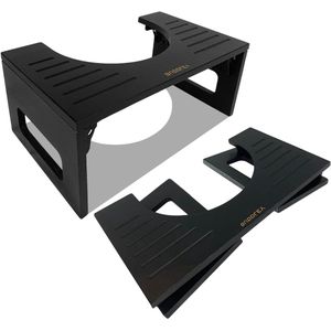 Bamboe opvouwbare toiletkruk - waterdicht - zwart - 100% bamboe