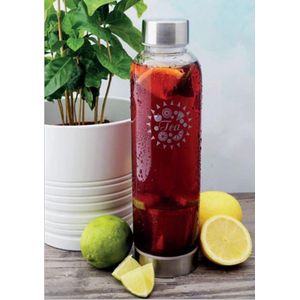 Ice Tea fles - Glazen Drinkfles -  Inclusief Zeef - 550ml - Transparant