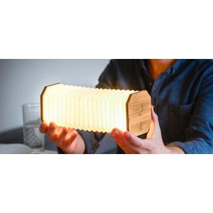 Gingko Smart Accordion Lamp Tafellamp - Oplaadbaar - Bamboe