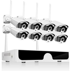 Velox CCTV - Beveiligingscamera set met 8 Cameras Outdoor Buiten - Home Security Camera Systeem - Wifi Camera Set - Video + Audio-opname - Beveiligingscamera - Nachtzicht - Motion Detector