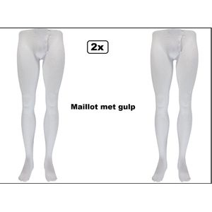 2x Maillot wit met gulp mt.46-54 - Sinterklaas prins thema feest festival party maillot