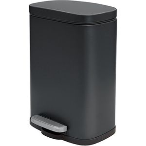 Spirella Pedaalemmer Venice - zwart - 5 liter - metaal - L21 x H30 cm - soft-close - toilet/badkamer