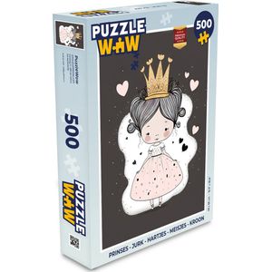 Puzzel Prinses - Jurk - Hartjes - Meisjes - Kroon - Legpuzzel - Puzzel 500 stukjes