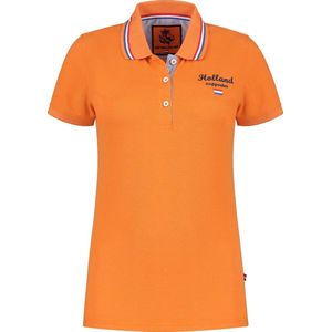Hup Holland Hup dames polo - maat S/M - valt klein - oranje polo korte mouwen - Koningsdag – Nations League - voetbalvrouwen - Paralympische Spelen - Leeuwinnen - oranje polo dames - Dames - Formule 1 - EK - WK – wielrennen