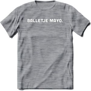Balletje Mayo - Snack T-Shirt | Grappig Verjaardag Kleding Cadeau | Eten En Snoep Shirt | Dames - Heren - Unisex Tshirt | - Donker Grijs - Gemaleerd - XXL