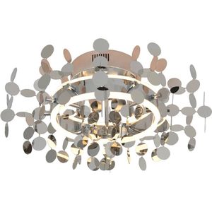 Lucande - plafondlamp design- met dimmer - 1licht - ijzer, aluminium, kunststof - H: 24 cm - chroom - Inclusief lichtbron