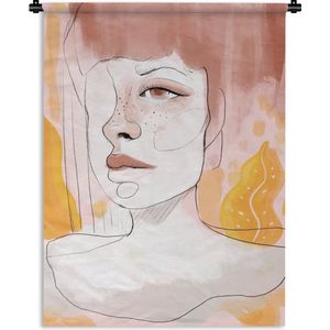 Wandkleed Kleurrijke portretten van vrouwen - Digitale kunst van een vrouw Wandkleed katoen 120x160 cm - Wandtapijt met foto XXL / Groot formaat!