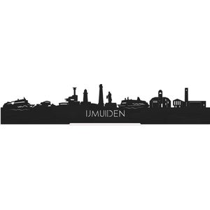 Standing Skyline IJmuiden Zwart hout - 40 cm - Woon decoratie om neer te zetten en om op te hangen - Meer steden beschikbaar - Cadeau voor hem - Cadeau voor haar - Jubileum - Verjaardag - Housewarming - Aandenken aan stad - WoodWideCities