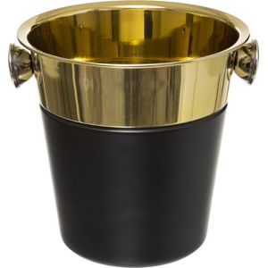 Luxe wijnkoeler kleur zwart en gouds-sWijnemmer zwart diameter 23.5cm, hoogte 21cms-sChampagne koeler