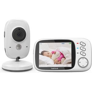 Babyfoon 3,2 inch draadloze video met slaapliedje Automatisch nachtzicht Tweerichtings intercom Temperatuurbewaking